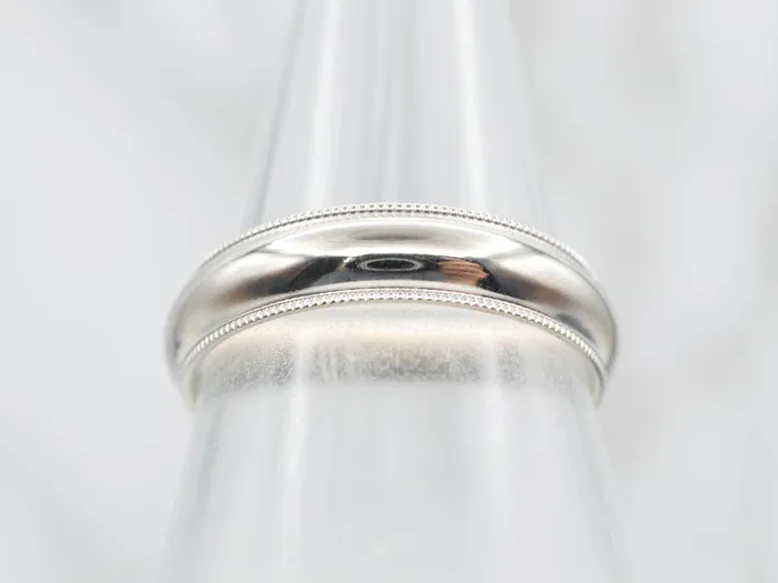 White Gold Milgrain Edge Wedding Band Market Square Jewelers Rings White Gold Milgrain Edge Wedding Band Market Square Jewelers Rings