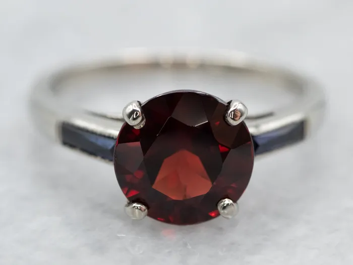 White Gold Pyrope Garnet and Synthetic Sapphire Ring Market Square Jewelers Rings White Gold Pyrope Garnet and Synthetic Sapphire Ring Market Square Jewelers Rings