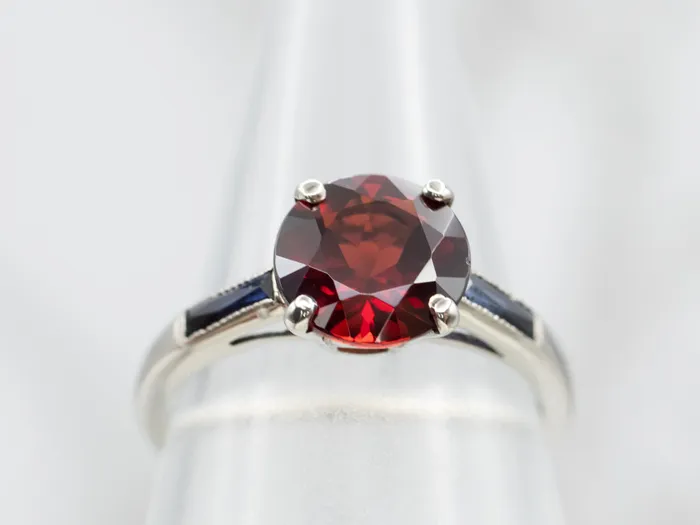 White Gold Pyrope Garnet and Synthetic Sapphire Ring Market Square Jewelers Rings White Gold Pyrope Garnet and Synthetic Sapphire Ring Market Square Jewelers Rings