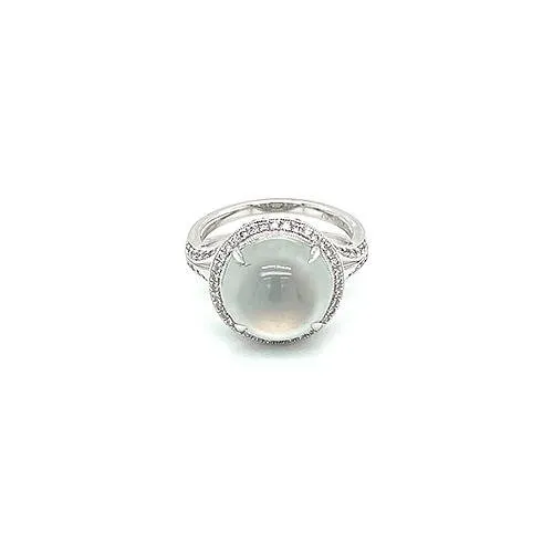White Jade Diamond Ring CH Collection Rings