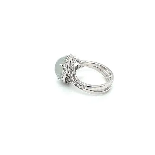 White Jade Diamond Ring CH Collection Rings