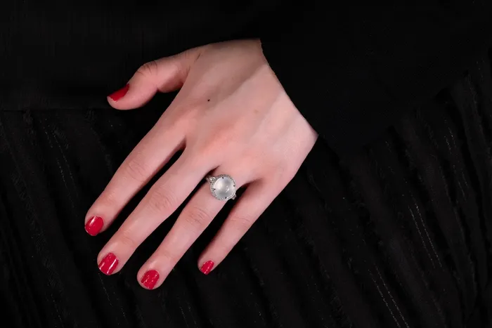 White Jade Diamond Ring CH Collection Rings