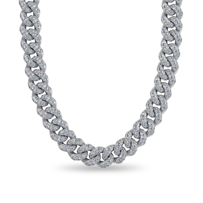 WONG Dragon Box Clasp Cuban ChainWhite Gold old Necklaces