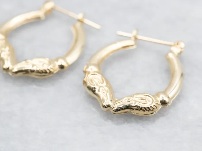 Yellow Gold Ram Head Hoop Earrings Market Square Jewelers Earrings Yellow Gold Ram Head Hoop Earrings Market Square Jewelers Earrings