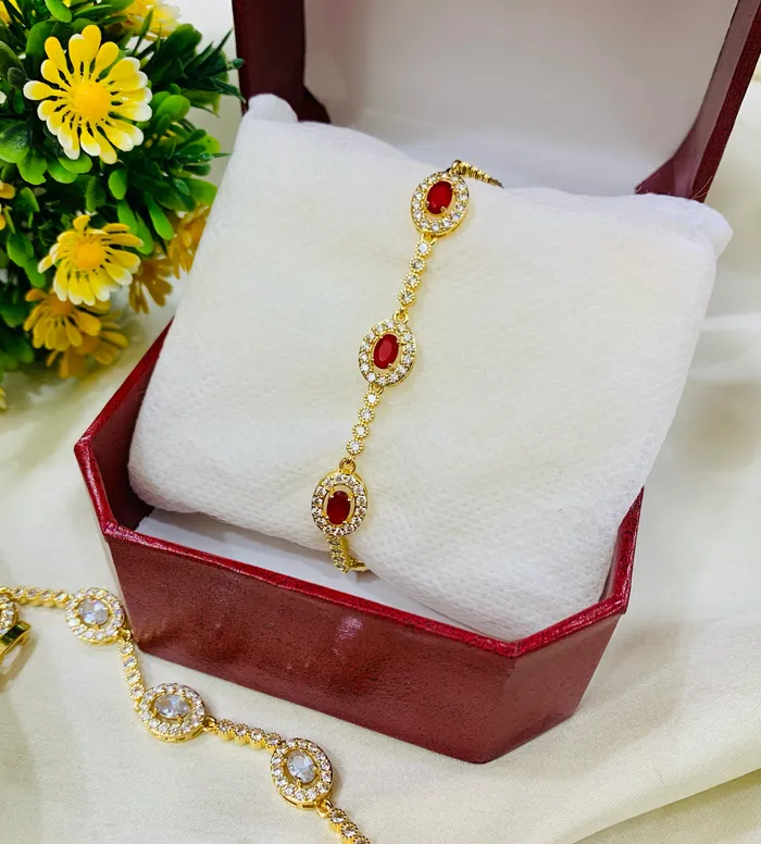 Zircon Bracelet07 Maroon KJ Bracelets