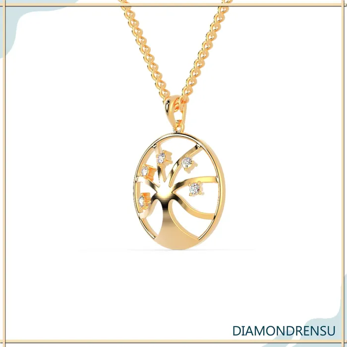 015 TCW Round Moissanite Wedding Pendant Tree Life Pendant Diamondrensu Necklaces 015 TCW Round Moissanite Wedding Pendant Tree Life Pendant Diamondrensu Necklaces