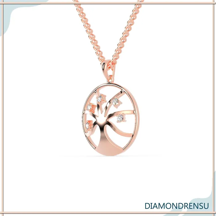 015 TCW Round Moissanite Wedding Pendant Tree Life Pendant Diamondrensu Necklaces 015 TCW Round Moissanite Wedding Pendant Tree Life Pendant Diamondrensu Necklaces