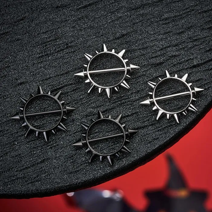 14G 2PCS Spike Circle Nipple Ring Set OUFER BODY JEWELRY Rings 14G 2PCS Spike Circle Nipple Ring Set OUFER BODY JEWELRY Rings