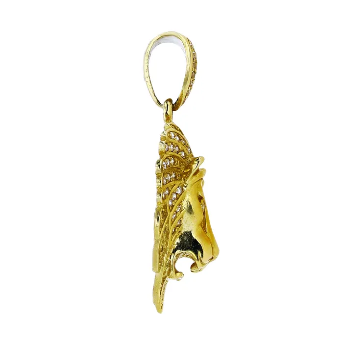 14K Yellow Gold 36x20mm Micropave Lion Head Pendant DecadenceJewelry Necklaces 14K Yellow Gold 36x20mm Micropave Lion Head Pendant DecadenceJewelry Necklaces