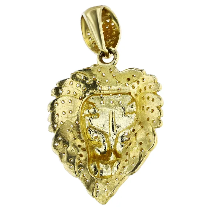 14K Yellow Gold 36x20mm Micropave Lion Head Pendant DecadenceJewelry Necklaces 14K Yellow Gold 36x20mm Micropave Lion Head Pendant DecadenceJewelry Necklaces