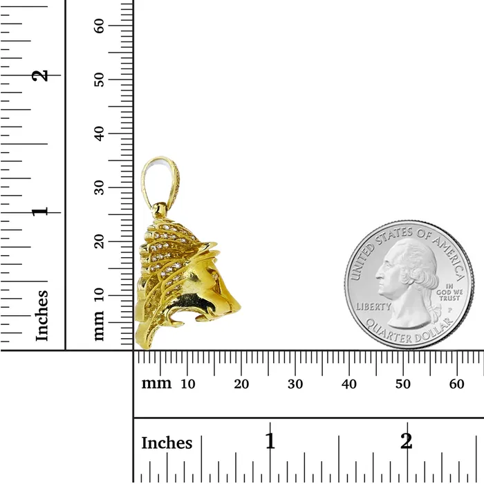 14K Yellow Gold 36x20mm Micropave Lion Head Pendant DecadenceJewelry Necklaces 14K Yellow Gold 36x20mm Micropave Lion Head Pendant DecadenceJewelry Necklaces