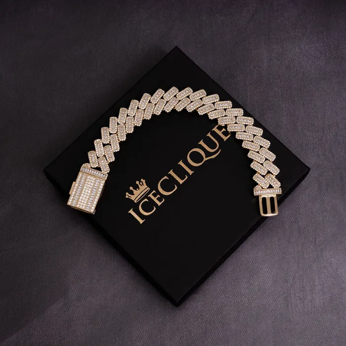 20mm Baguette Cuban Bracelet ICECLIQUE JEWELRY Bracelets