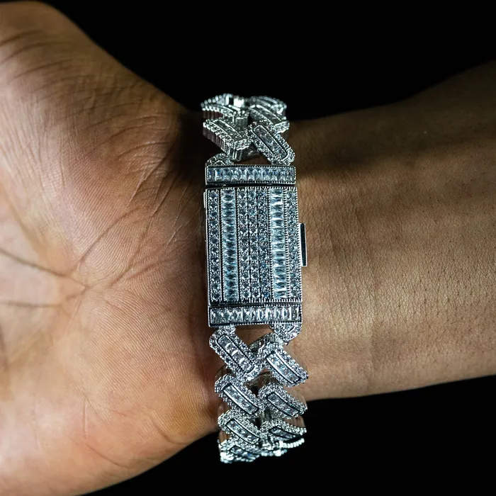 20mm Baguette Cuban Bracelet ICECLIQUE JEWELRY Bracelets