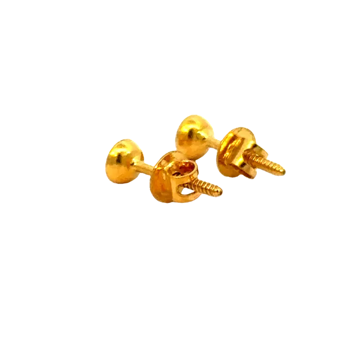 22k Yellow Gold Cubic Zirconia Stud Earrings with gold weight of 0659g Gold Palace Earrings