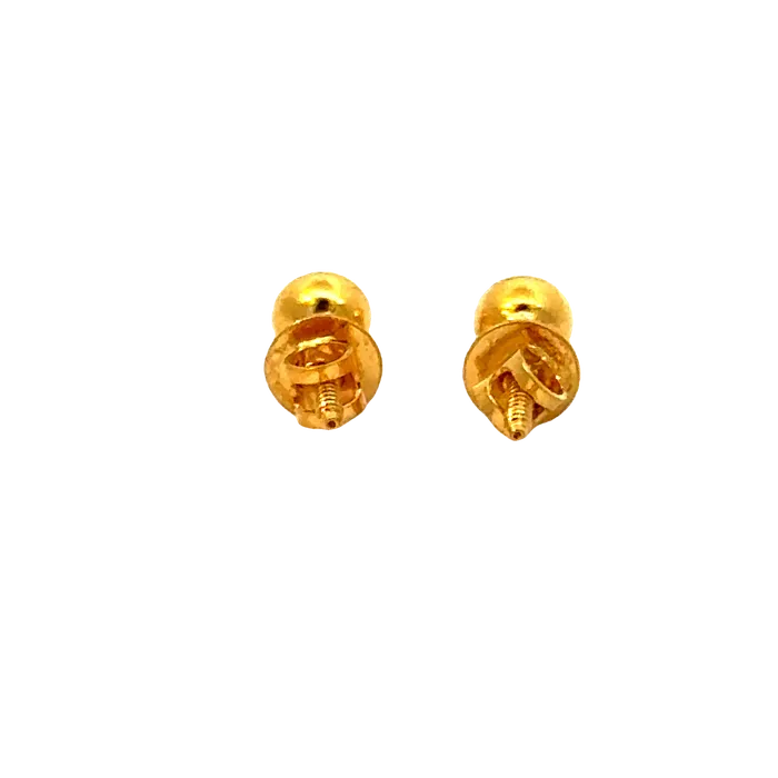 22k Yellow Gold Cubic Zirconia Stud Earrings with gold weight of 0659g Gold Palace Earrings