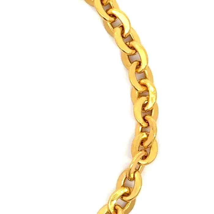 22k Yellow Gold Sleek Classic Link Bracelet measuring 4mm thickness x 744 inch length Gold Palace Bracelets