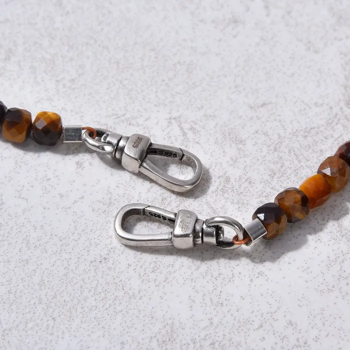 4mm Tiger Eye Faceted Cube 21 Necklace Multi wrap Bracelet KALIFANO Bracelets