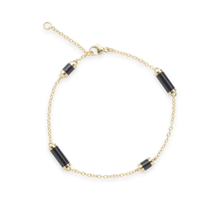 Adjustable 775 Ocean Chimes Black Coral Bracelet in Gold Maui Divers Jewelry Bracelets