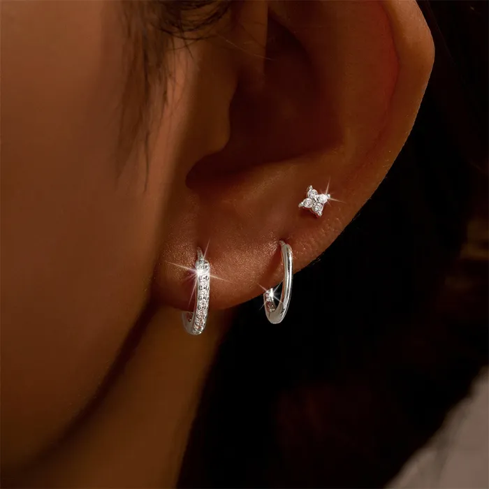 Betty and Biddy Trio Set Earrings Floral Stud Set Silver Earrings