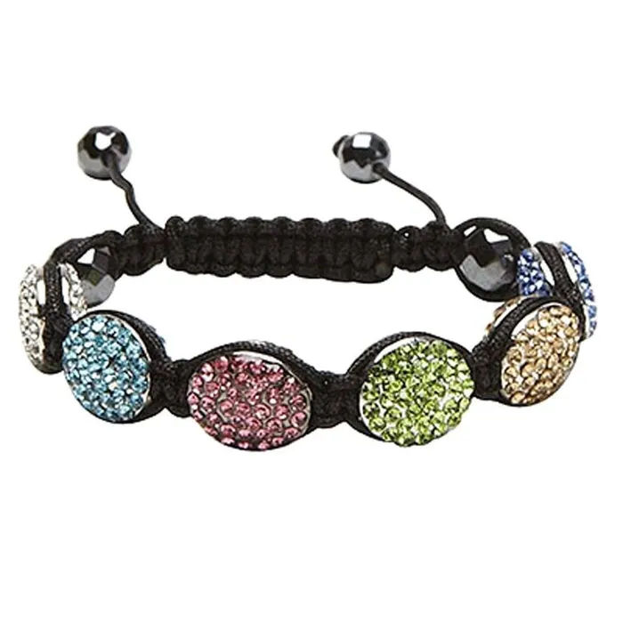 Bracelets Alexander Kalifano Multi Color Crystal Oval Shamballa Bracelet