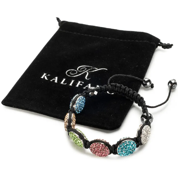 Bracelets Alexander Kalifano Multi Color Crystal Oval Shamballa Bracelet