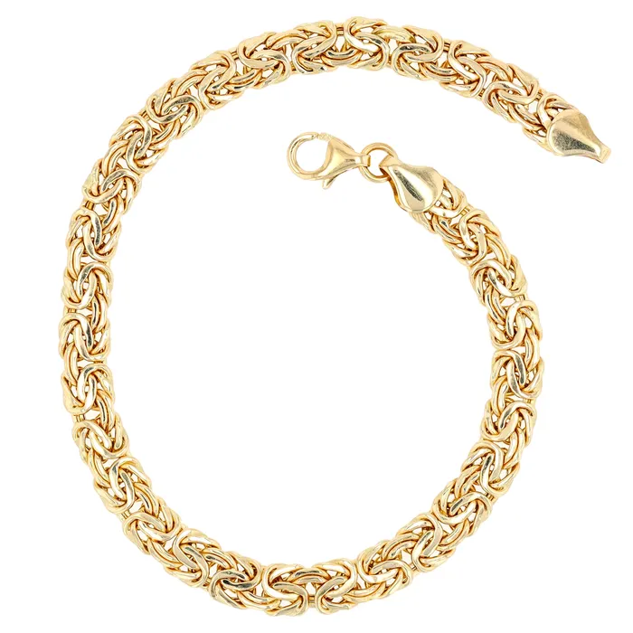 Bracelets DecadenceJewelry 14K Yellow Gold 530mm 725 Flat Byzantine Bracelet Bracelets DecadenceJewelry 14K Yellow Gold 530mm 725 Flat Byzantine Bracelet