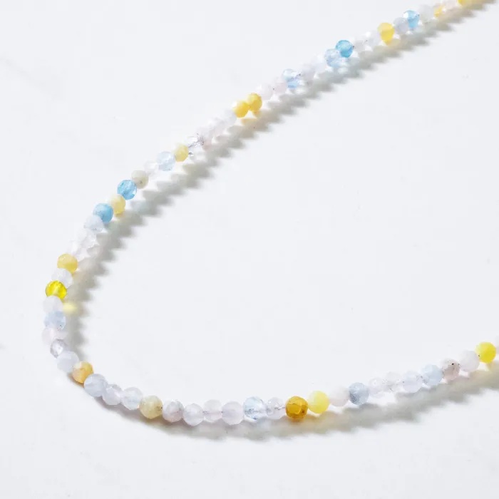Bracelets KALIFANO 3mm Morganite Faceted 31 Necklace Multi Wrap Bracelet