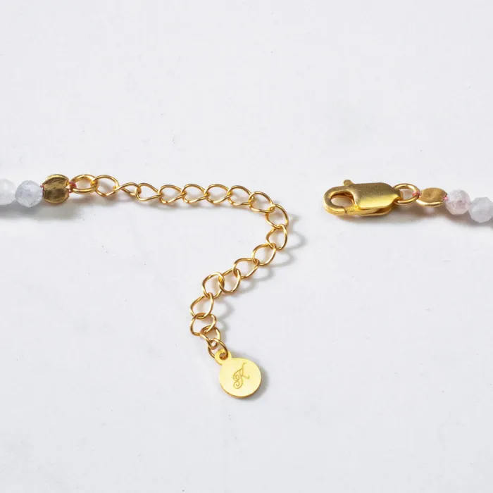 Bracelets KALIFANO 3mm Morganite Faceted 31 Necklace Multi Wrap Bracelet