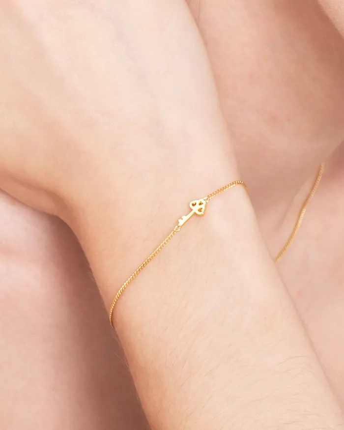 Bracelets Penny Pairs Lock and Key Gold Bracelet Set Bracelets Penny Pairs Lock and Key Gold Bracelet Set