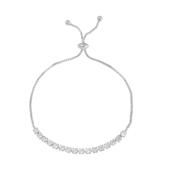 Bridal Tennis Drawstring Bracelet Silver Betty and Biddy Bracelets