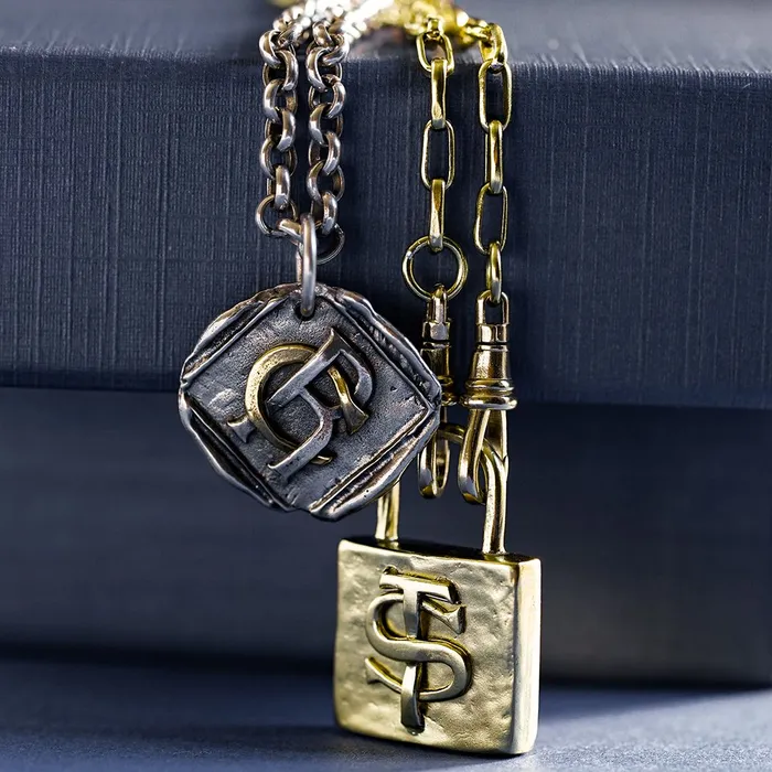 Charm Necklaces Intertwined Initials Charm Customize Waxing Poetic