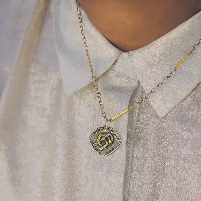 Charm Necklaces Intertwined Initials Charm Customize Waxing Poetic