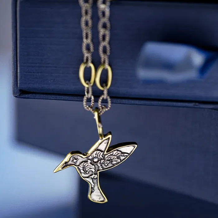 Charm Necklaces Lightwing Hummingbird Charm Waxing Poetic