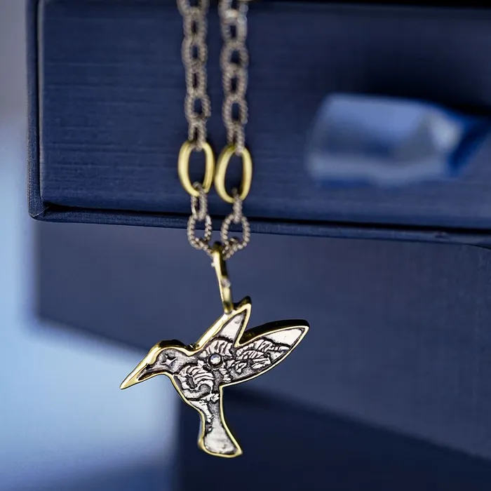 Charm Necklaces Lightwing Hummingbird Charm Waxing Poetic
