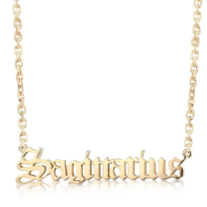 Charm Necklaces LJ Zodiac Sign Charm and Chain name plate