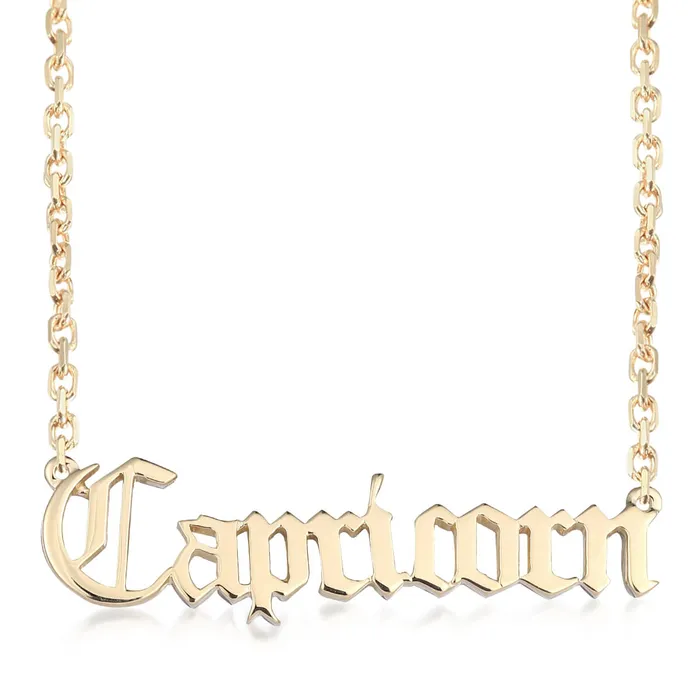 Charm Necklaces LJ Zodiac Sign Charm and Chain name plate