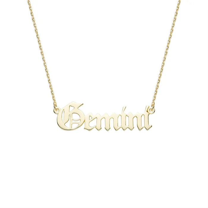 Charm Necklaces LJ Zodiac Sign Charm and Chain name plate
