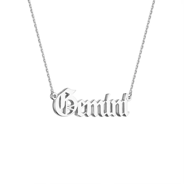 Charm Necklaces LJ Zodiac Sign Charm and Chain name plate
