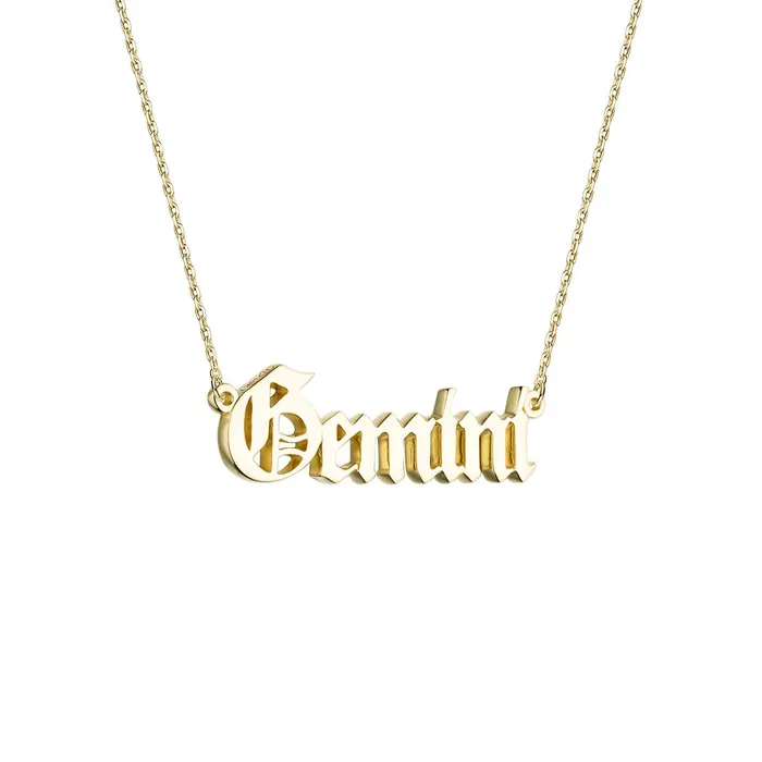Charm Necklaces LJ Zodiac Sign Charm and Chain name plate