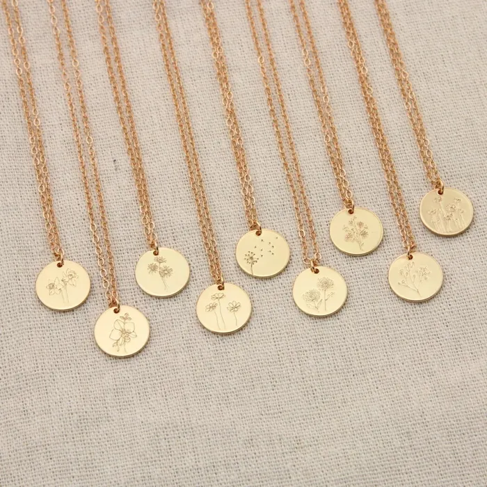 Custom Birth Flower Necklace Hidden Forever Necklaces