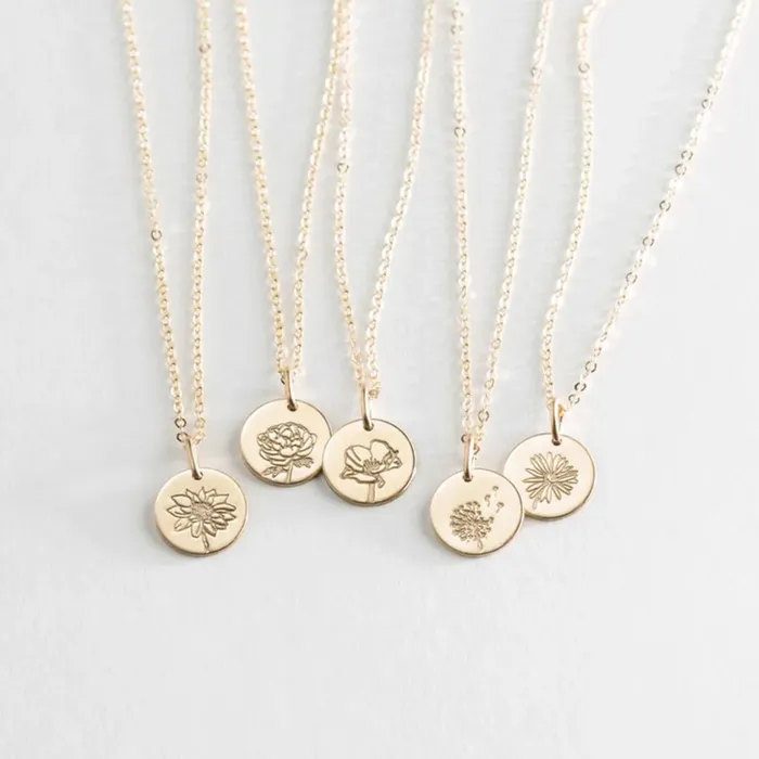 Custom Birth Flower Necklace Hidden Forever Necklaces