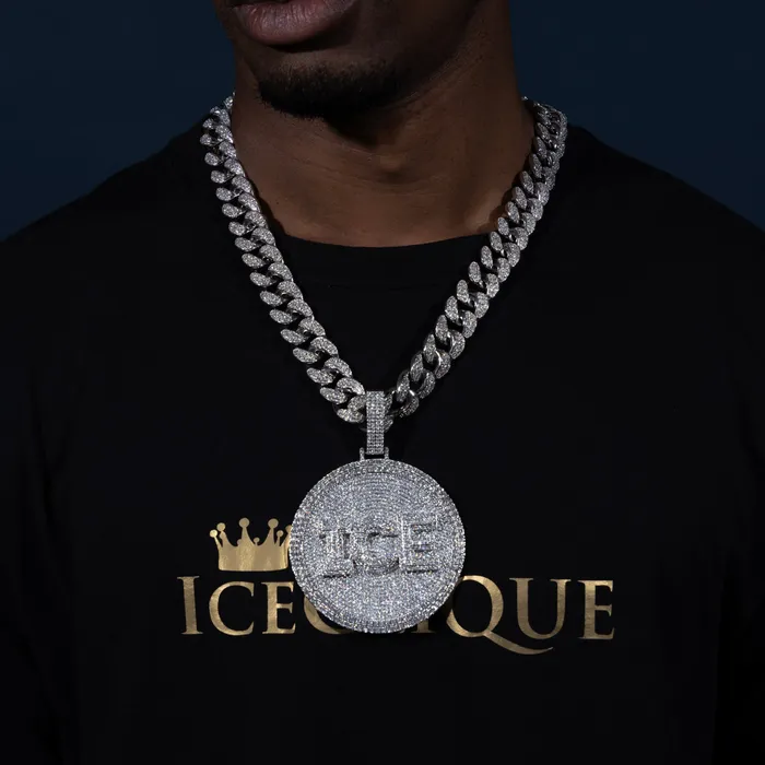 Custom Letter Layered Round Pendant ICECLIQUE JEWELRY Necklaces