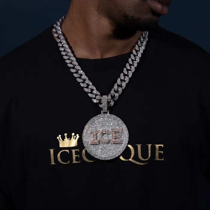 Custom Letter Layered Round Pendant ICECLIQUE JEWELRY Necklaces