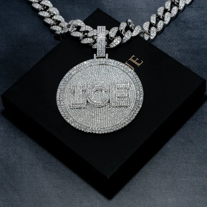 Custom Letter Layered Round Pendant ICECLIQUE JEWELRY Necklaces