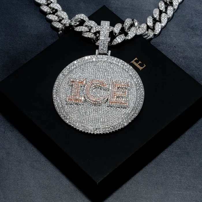Custom Letter Layered Round Pendant ICECLIQUE JEWELRY Necklaces