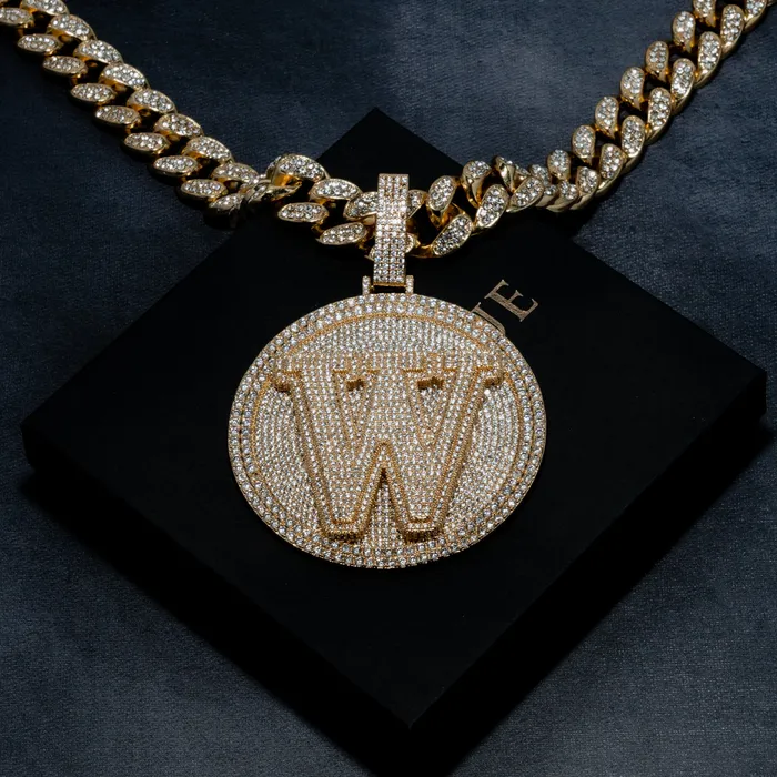 Custom Letter Layered Round Pendant ICECLIQUE JEWELRY Necklaces