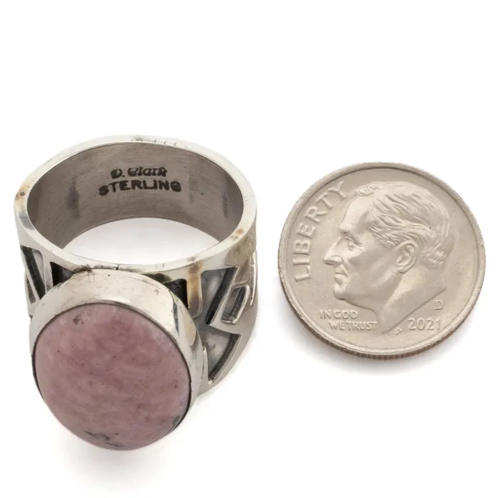 Danny Clark Navajo Rhodonite USA Native American Made 925 Sterling Silver Ring Kalifano Rings