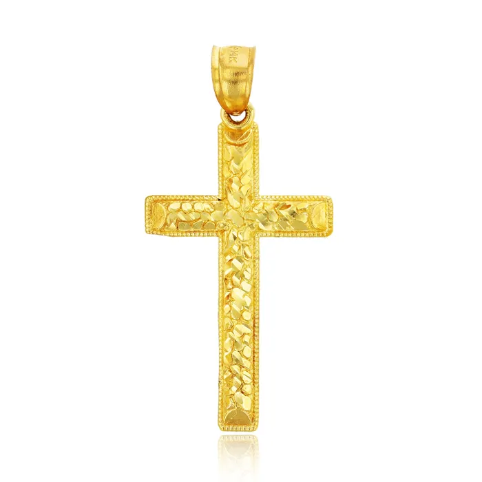 DecadenceJewelry Necklaces 14K Yellow Gold DC Milgrain Religious Cross Pendant DecadenceJewelry Necklaces 14K Yellow Gold DC Milgrain Religious Cross Pendant