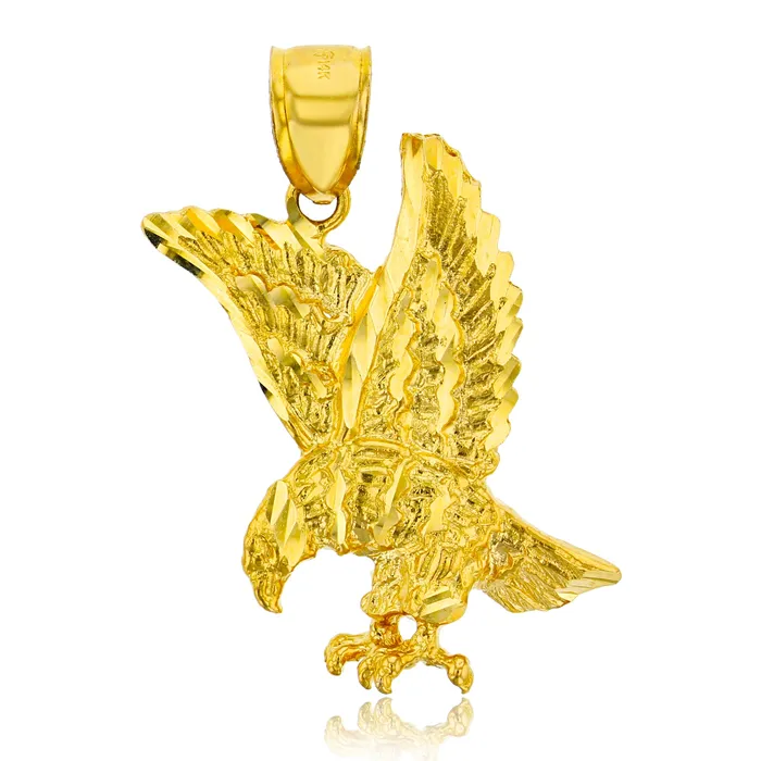 DecadenceJewelry Necklaces 14K Yellow Gold Eagle In Flight Dangling Pendant DecadenceJewelry Necklaces 14K Yellow Gold Eagle In Flight Dangling Pendant