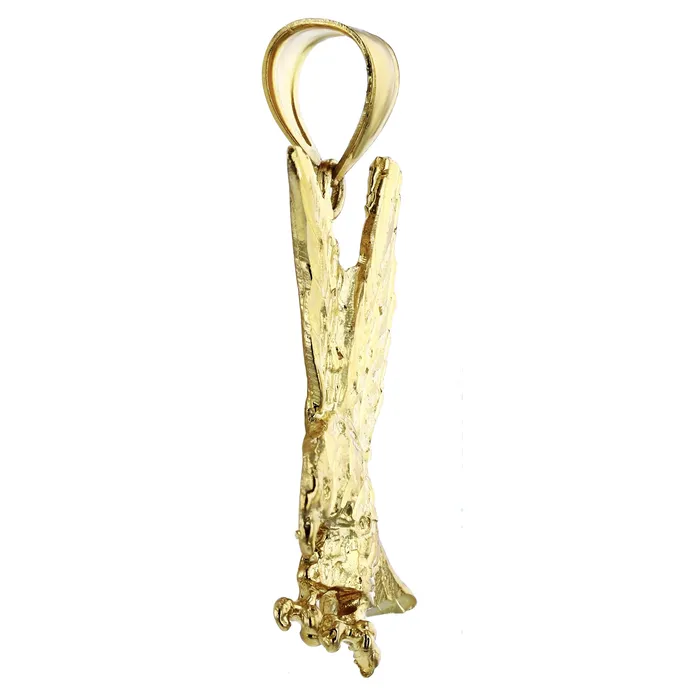 DecadenceJewelry Necklaces 14K Yellow Gold Eagle In Flight Dangling Pendant